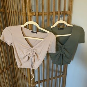 Zara green and bright crop top bundle